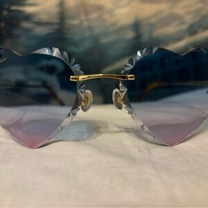 Cartier Heart-Shaped Gradient Sunglasses blue to pink